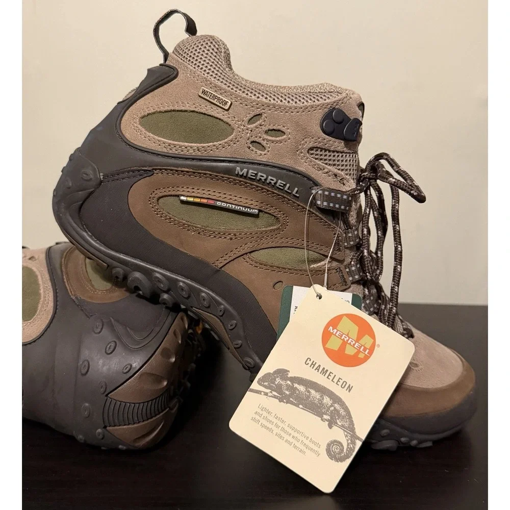MERRELL Chameleon Arc Mid WP Hiking Trail Backpacking Boots Womens 9.5 Brown NWT